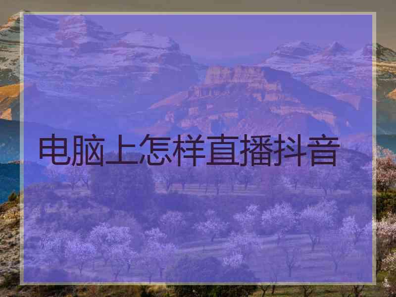 电脑上怎样直播抖音