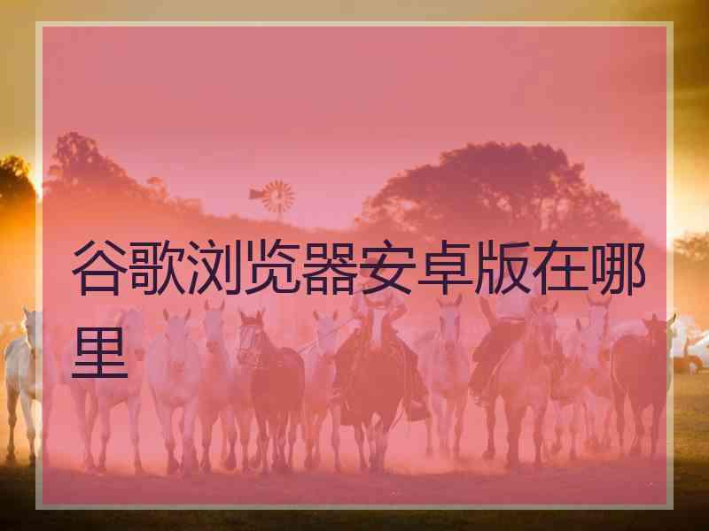 谷歌浏览器安卓版在哪里