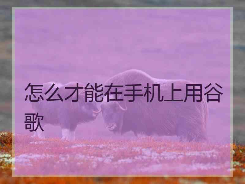怎么才能在手机上用谷歌