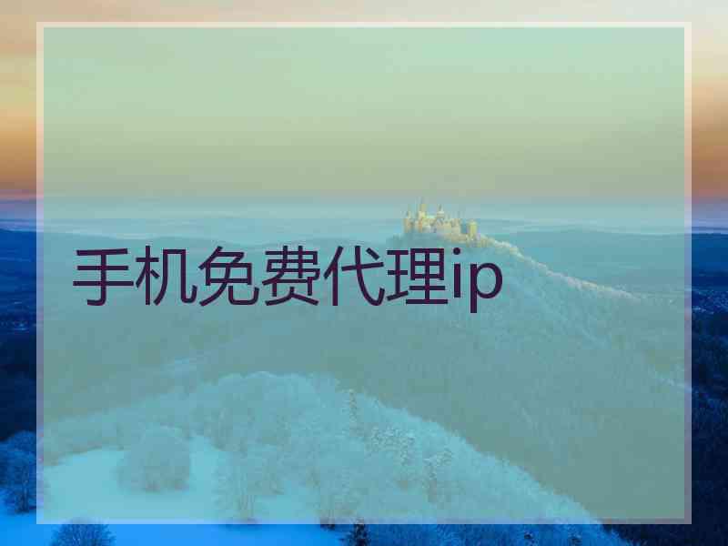 手机免费代理ip