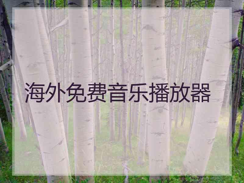 海外免费音乐播放器