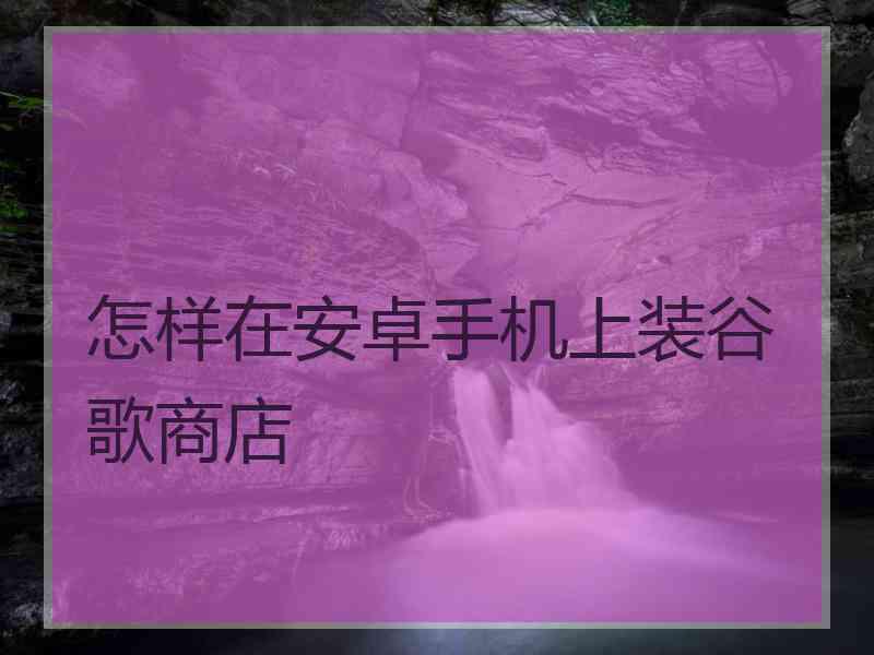 怎样在安卓手机上装谷歌商店