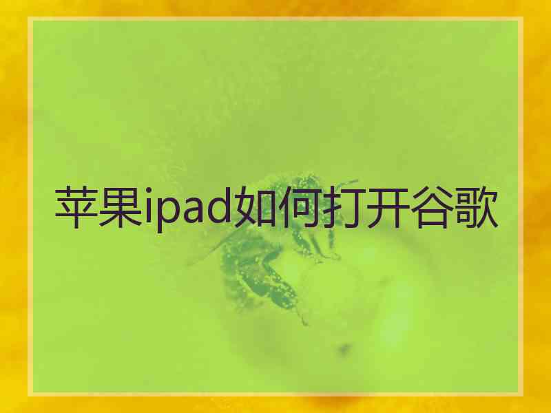 苹果ipad如何打开谷歌