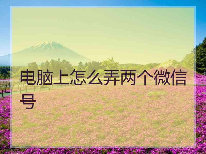 电脑上怎么弄两个微信号