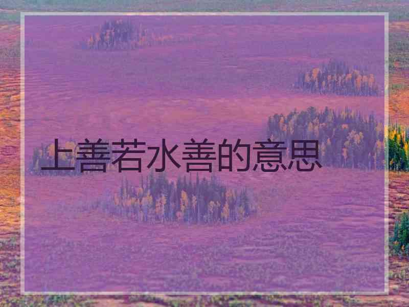 上善若水善的意思