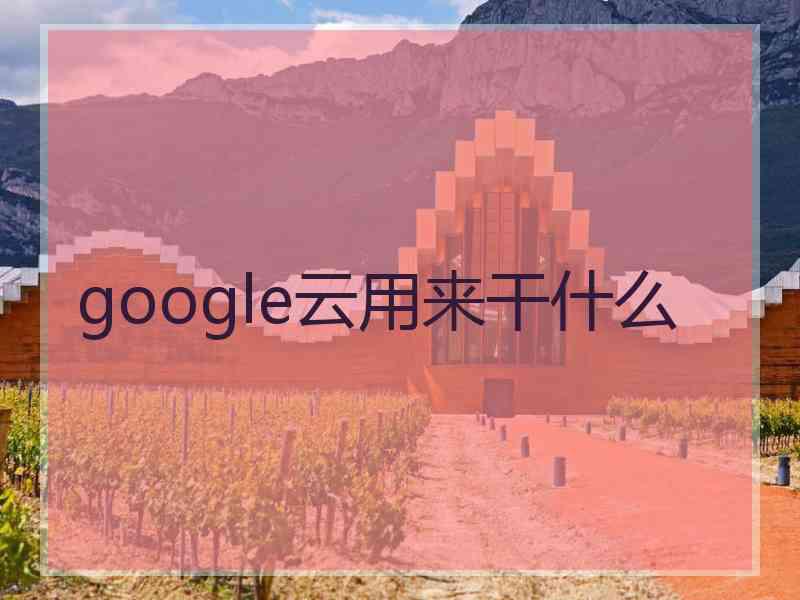 google云用来干什么