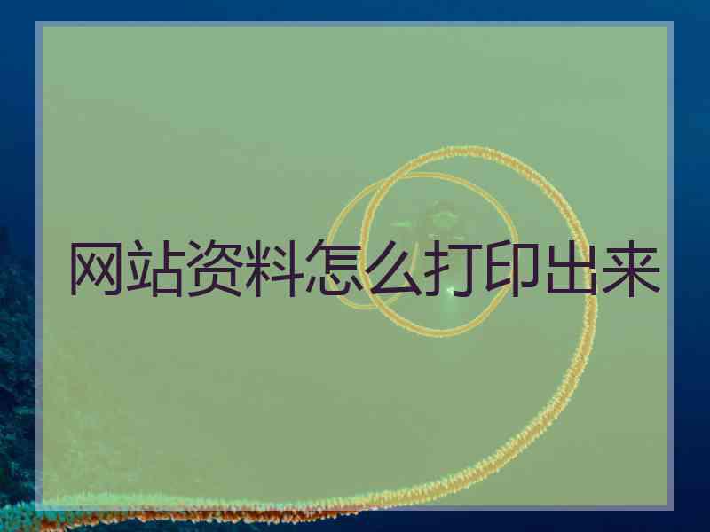 网站资料怎么打印出来