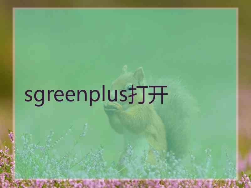sgreenplus打开