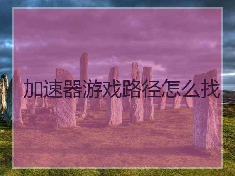 加速器游戏路径怎么找