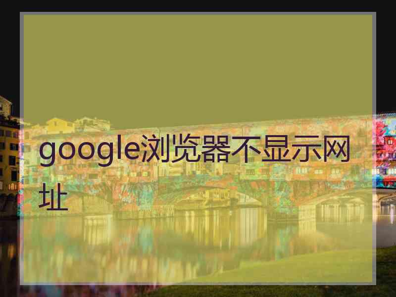 google浏览器不显示网址