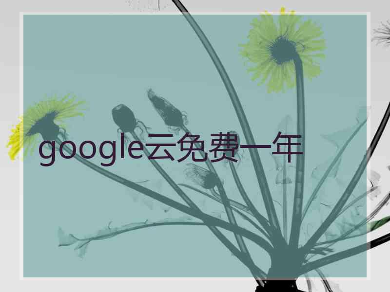 google云免费一年