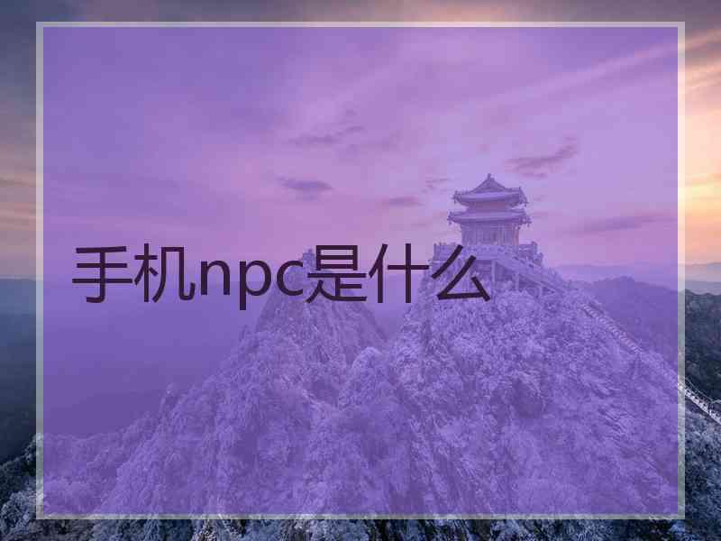 手机npc是什么