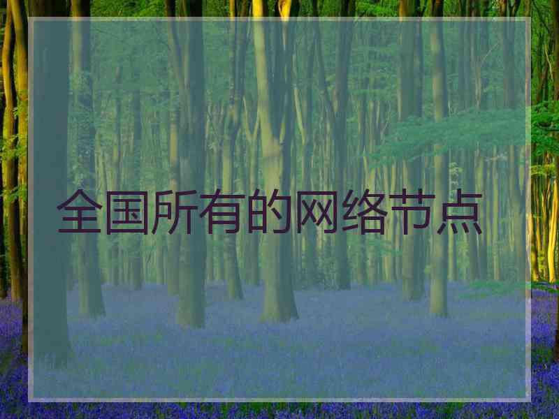 全国所有的网络节点